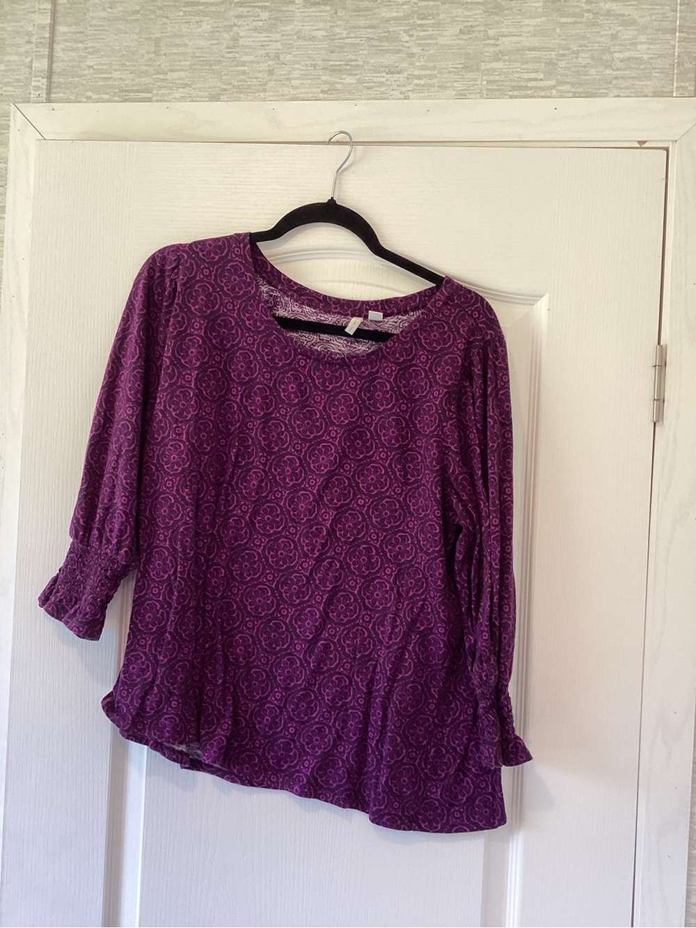 Cato Purple Patterned blouse 18/20W EUC